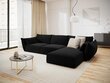 Dešinioji kampinė velvet sofa Vanda, 4 sėdimos vietos, juoda цена и информация | Minkšti kampai | pigu.lt