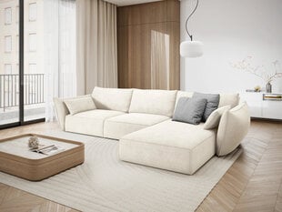 Dešininė kampinė sofa Vanda, 4 sėdimos vietos, šv. smėlio sp. kaina ir informacija | Minkšti kampai | pigu.lt