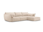 Dešininė kampinė sofa Vanda, 4 sėdimos vietos, smėlio sp.