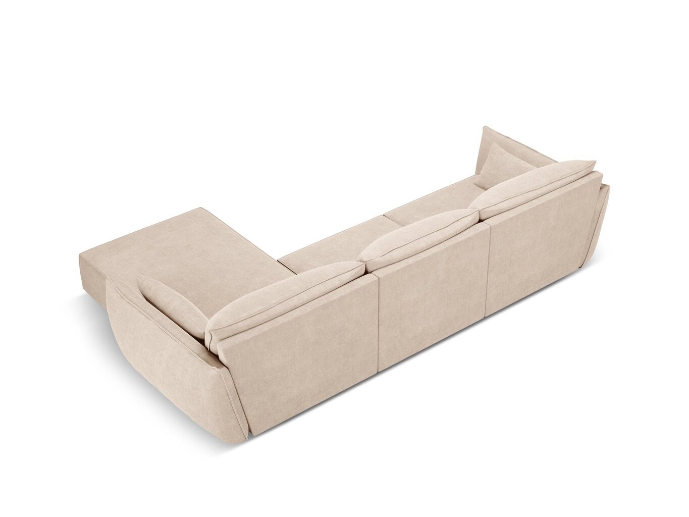 Dešininė kampinė sofa Vanda, 4 sėdimos vietos, smėlio sp. kaina ir informacija | Minkšti kampai | pigu.lt
