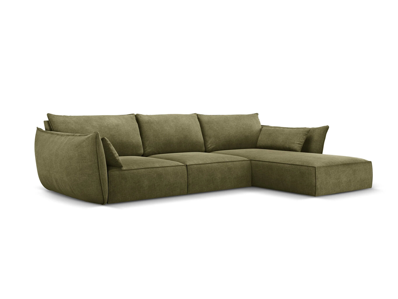 Dešininė kampinė sofa Vanda, 4 sėdimos vietos, žalia цена и информация | Minkšti kampai | pigu.lt