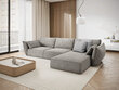 Dešininė kampinė sofa Vanda, 4 sėdimos vietos, šviesiai pilka kaina ir informacija | Minkšti kampai | pigu.lt