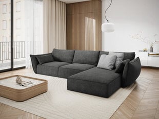 Dešininė kampinė sofa Vanda, 4 sėdimos vietos, pilka kaina ir informacija | Minkšti kampai | pigu.lt