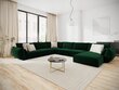 Panoraminė kairioji kampinė velvet sofa Vanda, 8 sėdimos vietos, žalio butelio sp. цена и информация | Minkšti kampai | pigu.lt