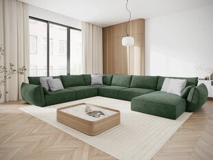 Panoraminė kairinė sofa Vanda, 8 sėdimos vietos, žalio butelio sp. kaina ir informacija | Minkšti kampai | pigu.lt