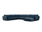 Панорамный левый диван Vanda, 8 мест, темно-синий цвет