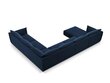 Panoraminė dešinioji kampinė velvet sofa Vanda, 8 sėdimos vietos, tamsiai mėlyna kaina ir informacija | Minkšti kampai | pigu.lt