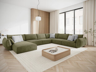 Panoraminė dešininė sofa Vanda, 8 sėdimos vietos, žalia kaina ir informacija | Minkšti kampai | pigu.lt
