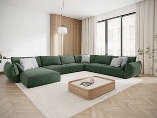 Panoraminė dešininė sofa Vanda, 8 sėdimos vietos, žalio butelio sp. kaina ir informacija | Minkšti kampai | pigu.lt