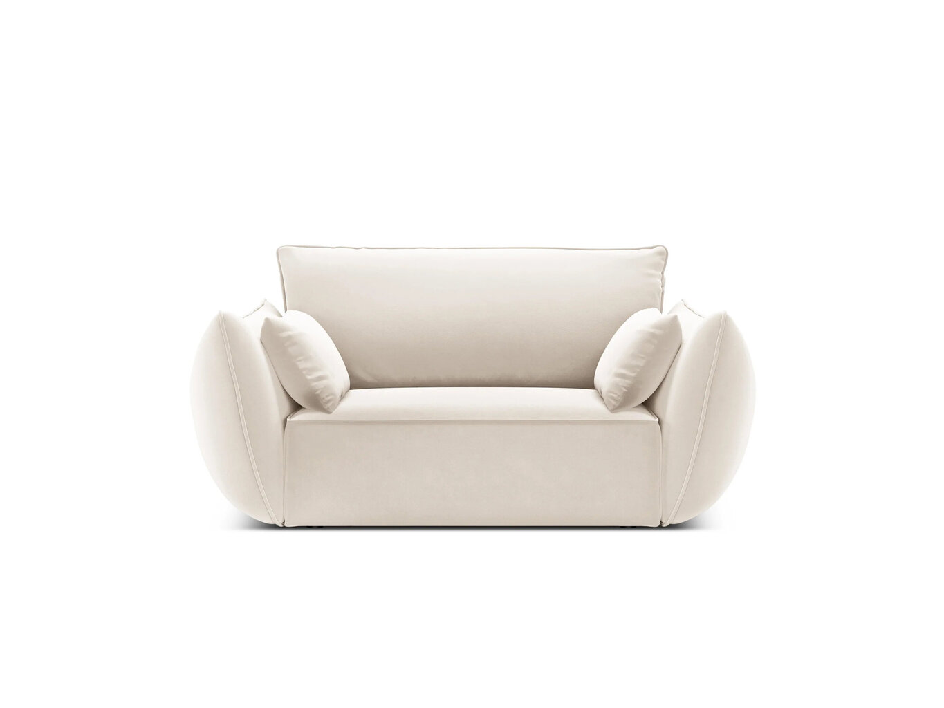 Velvet fotelis Vanda, 128x100x85 cm, šv. smėlio sp. kaina ir informacija | Svetainės foteliai | pigu.lt