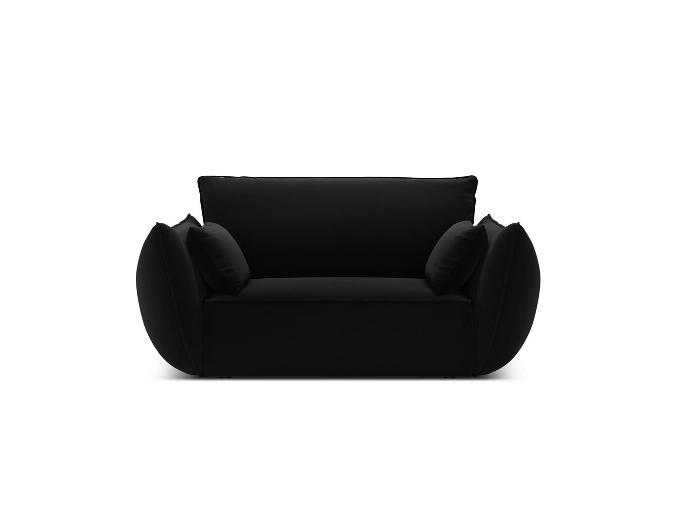 Velvet fotelis Vanda, 128x100x85 cm, juodas цена и информация | Svetainės foteliai | pigu.lt