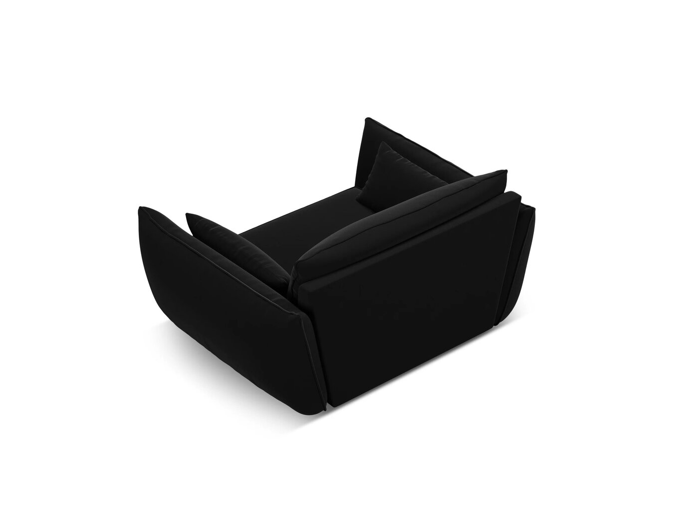 Velvet fotelis Vanda, 128x100x85 cm, juodas цена и информация | Svetainės foteliai | pigu.lt