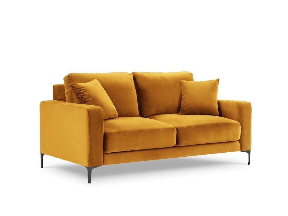 Dvivietė velvet sofa Venus, geltona (garstyčių) цена и информация | Sofos | pigu.lt