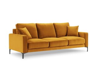 Trivietė velvet sofa Venus, geltona (garstyčių) kaina ir informacija | Sofos | pigu.lt