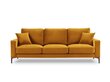 Trivietė velvet sofa Venus, geltona (garstyčių) цена и информация | Sofos | pigu.lt