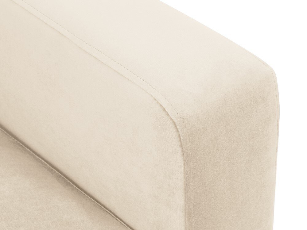 Simetrinė kampinė velvet sofa Venus, 5 sėdimos vietos, šv. smėlio sp. kaina ir informacija | Minkšti kampai | pigu.lt