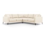 Simetrinė kampinė velvet sofa Venus, 5 sėdimos vietos, šv. smėlio sp.