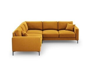 Simetrinė kampinė velvet sofa Venus, 5 sėdimos vietos, geltona kaina ir informacija | Minkšti kampai | pigu.lt