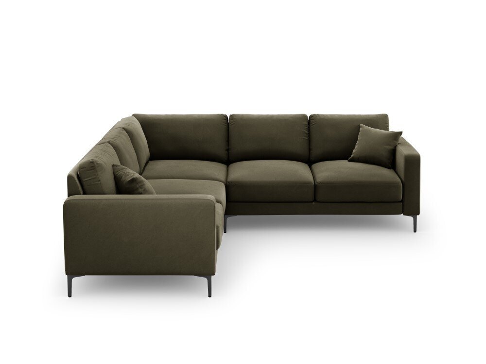Simetrinė kampinė velvet sofa Venus, 5 sėdimos vietos, žalia kaina ir informacija | Minkšti kampai | pigu.lt