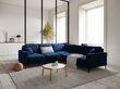 Simetrinė kampinė velvet sofa Venus, 5 sėdimos vietos, tamsiai mėlyna цена и информация | Minkšti kampai | pigu.lt