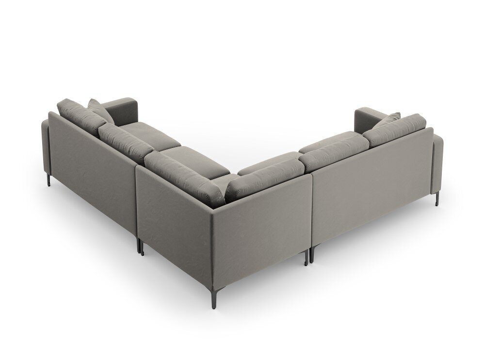 Simetrinė kampinė velvet sofa Venus, 5 sėdimos vietos, šviesiai pilka цена и информация | Minkšti kampai | pigu.lt