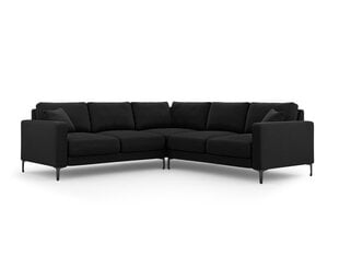 Симметричный угловой velvet диван Venus, 5 мест, черный цвет цена и информация | Угловые диваны | pigu.lt