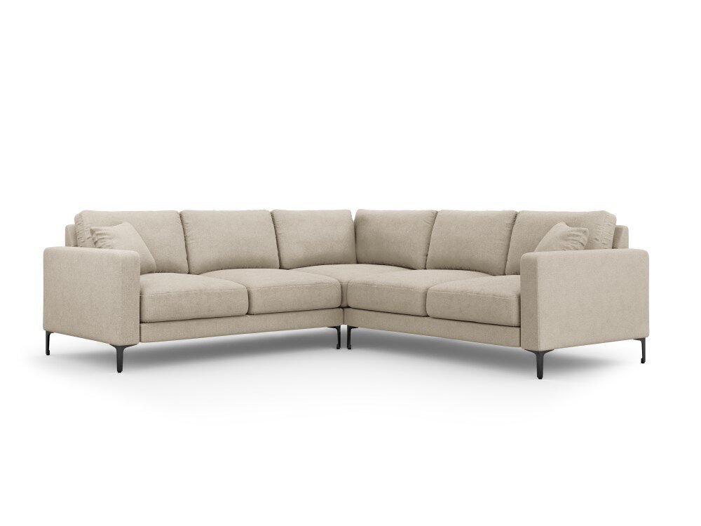Simetrinė kampinė sofa Venus, 5 sėdimos vietos, smėlio sp. kaina ir informacija | Minkšti kampai | pigu.lt