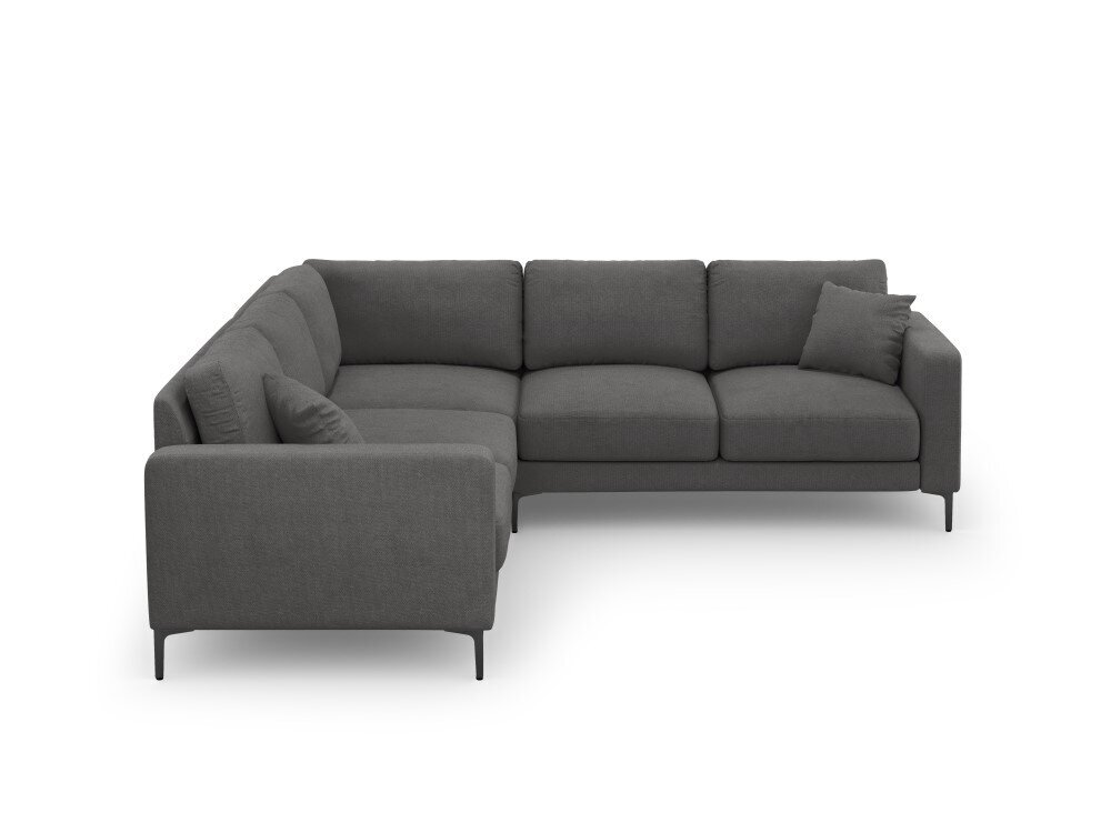 Simetrinė kampinė sofa Venus, 5 sėdimos vietos, tamsiai pilka kaina ir informacija | Minkšti kampai | pigu.lt