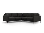 Dvipusė kampinė sofa Venus, 5 sėdimos vietos, juoda