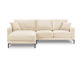 Kairinė kampinė velvet sofa Venus, 4 sėdimos vietos, šv. smėlio sp. kaina ir informacija | Minkšti kampai | pigu.lt