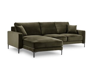 Kairinė kampinė velvet sofa Venus, 4 sėdimos vietos, žalia kaina ir informacija | Minkšti kampai | pigu.lt