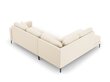 Kairinė kampinė velvet sofa Venus, 5 sėdimos vietos, šv. smėlio sp. kaina ir informacija | Minkšti kampai | pigu.lt