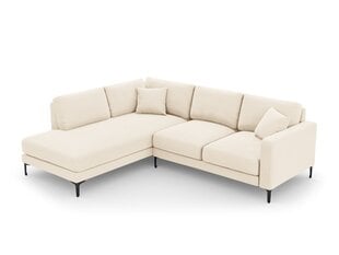 Kairinė kampinė velvet sofa Venus, 5 sėdimos vietos, šv. smėlio sp. kaina ir informacija | Minkšti kampai | pigu.lt