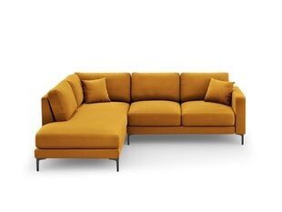 Kairinė kampinė velvet sofa Venus, 5 sėdimos vietos, geltona kaina ir informacija | Minkšti kampai | pigu.lt