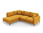 Kairinė kampinė velvet sofa Venus, 5 sėdimos vietos, geltona