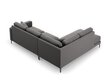 Kairinė kampinė velvet sofa Venus, 5 sėdimos vietos, pilka kaina ir informacija | Minkšti kampai | pigu.lt