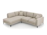 Kairinė kampinė sofa Venus, 5 sėdimos vietos, tamsaus smėlio sp.