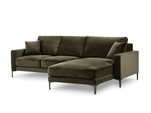 Dešinioji kampinė velvet sofa Venus, 4 sėdimos vietos, žalia kaina ir informacija | Minkšti kampai | pigu.lt