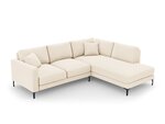 Dešinioji kampinė velvet sofa Venus, 5 sėdimos vietos, šv. smėlio sp.