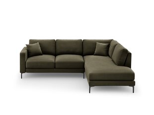 Dešinioji kampinė velvet sofa Venus, 5 sėdimos vietos, žalia kaina ir informacija | Minkšti kampai | pigu.lt