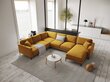 Panoraminė kairioji kampinė velvet sofa Venus, 6 sėdimos vietos, geltona (garstyčių) цена и информация | Minkšti kampai | pigu.lt