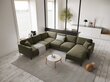 Panoraminė kairioji kampinė velvet sofa Venus, 6 sėdimos vietos, žalia kaina ir informacija | Minkšti kampai | pigu.lt