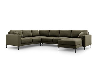Панорамный левый угловой velvet диван Venus, 6 мест, зеленый цвет цена и информация | Угловые диваны | pigu.lt