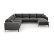 Panoraminė kairioji kampinė velvet sofa Venus, 6 sėdimos vietos, pilka цена и информация | Minkšti kampai | pigu.lt