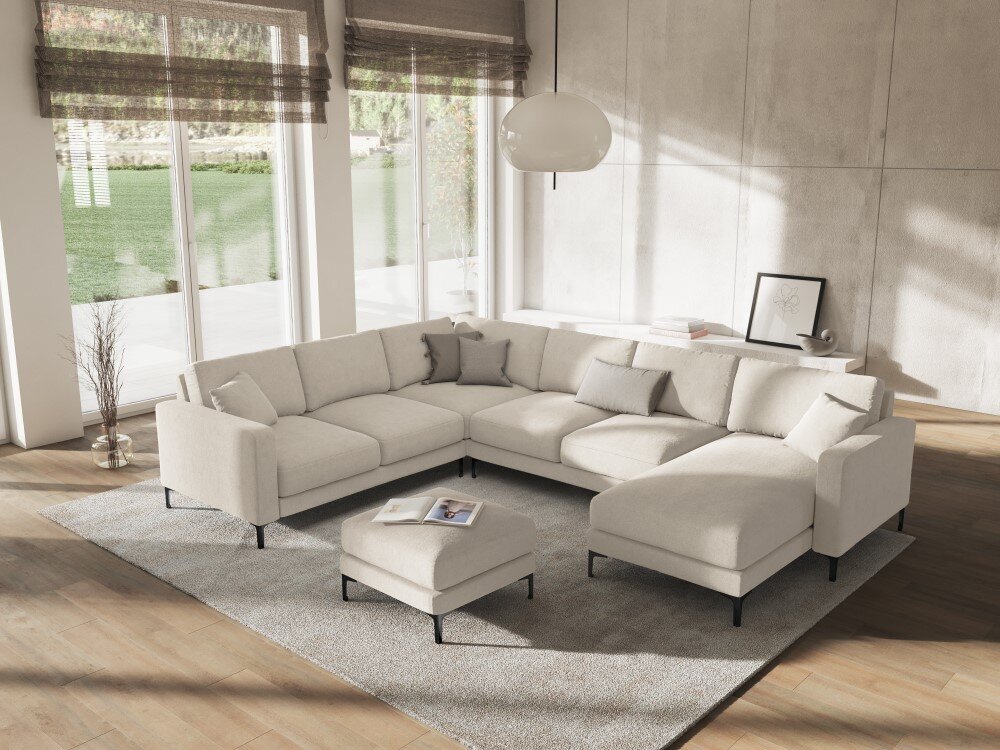 Panoraminė kairinė sofa Venus, 6 sėdimos vietos, šv. smėlio sp. цена и информация | Minkšti kampai | pigu.lt