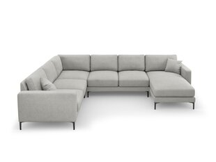 Panoraminė kairinė sofa Venus, 6 sėdimos vietos, šviesiai pilka kaina ir informacija | Minkšti kampai | pigu.lt