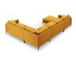 Panoraminė dešinioji kampinė velvet sofa Venus, 6 sėdimos vietos, geltona (garstyčių) kaina ir informacija | Minkšti kampai | pigu.lt