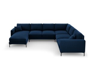 Panoraminė dešinioji kampinė velvet sofa Venus, 6 sėdimos vietos, tamsiai mėlyna kaina ir informacija | Minkšti kampai | pigu.lt