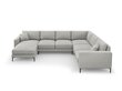 Panoraminė dešininė sofa Venus, 6 sėdimos vietos, šviesiai pilka цена и информация | Minkšti kampai | pigu.lt