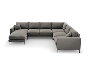 Dešininė kampinė sofa Venus, 6 sėdimos vietos, šviesiai pilka kaina ir informacija | Minkšti kampai | pigu.lt